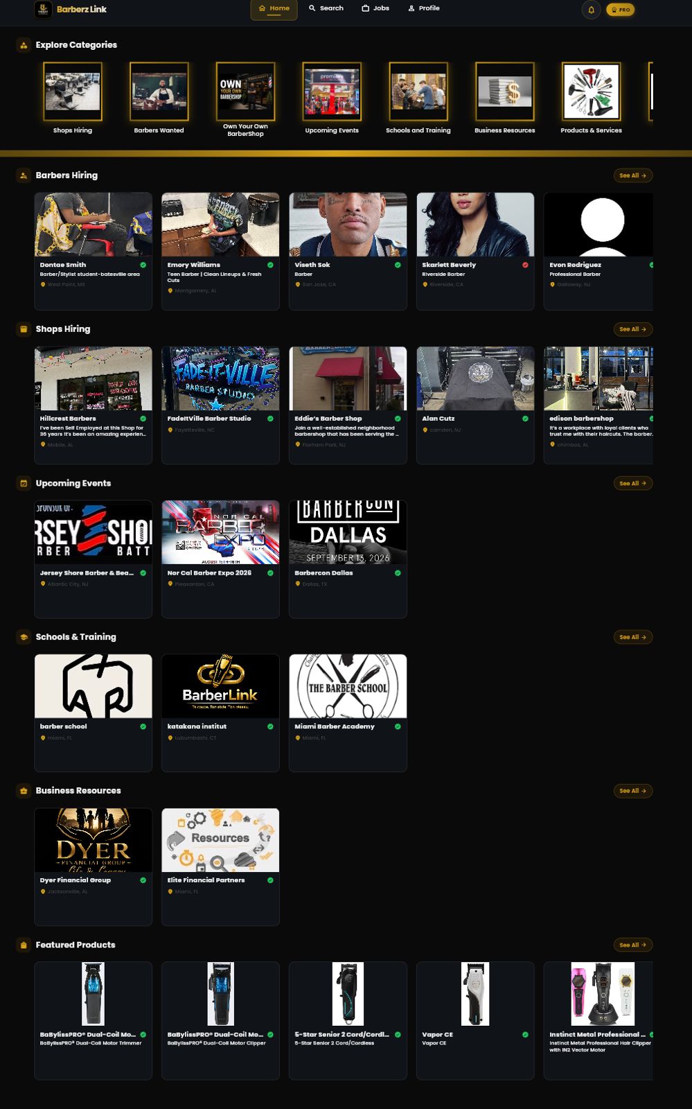 Web App Dashboard & Feed